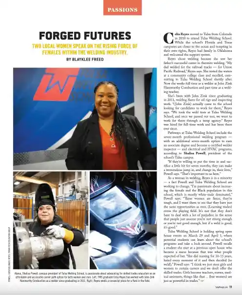 Forged Futures: Two Local Women Speak on the Rising Force of Females Within the Welding Industry