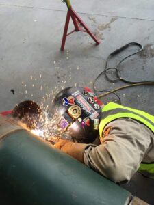 Joshua Moya welding