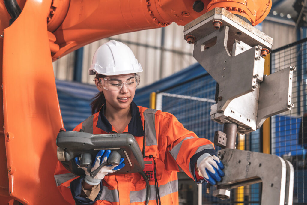 Female industrial maintenance worker