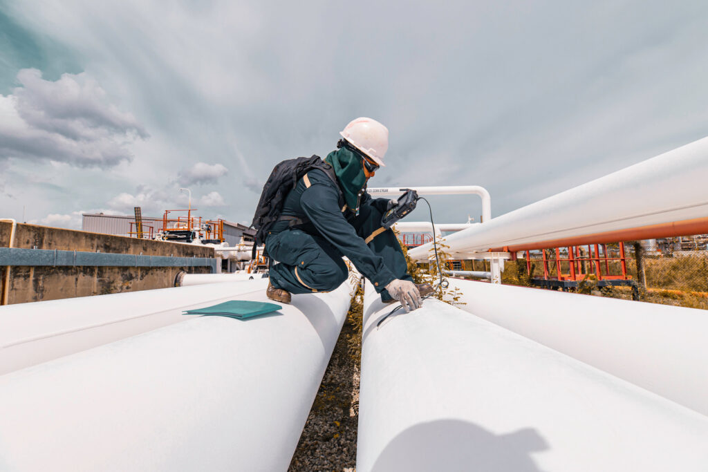 Industrial maintenance worker on the job