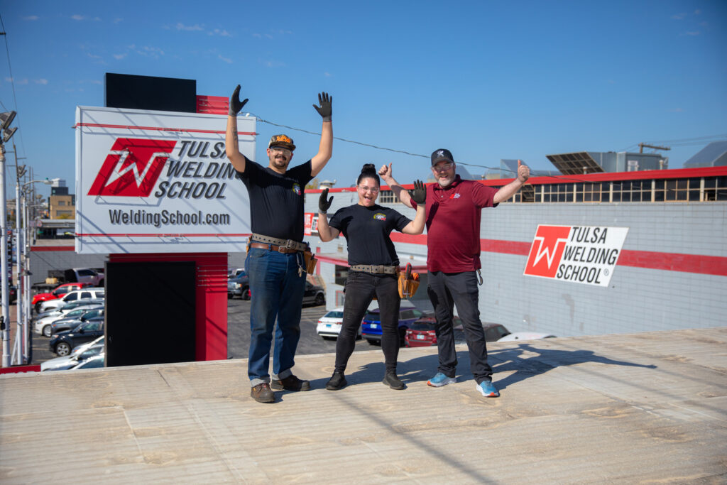 Students outside Tulsa Welding School