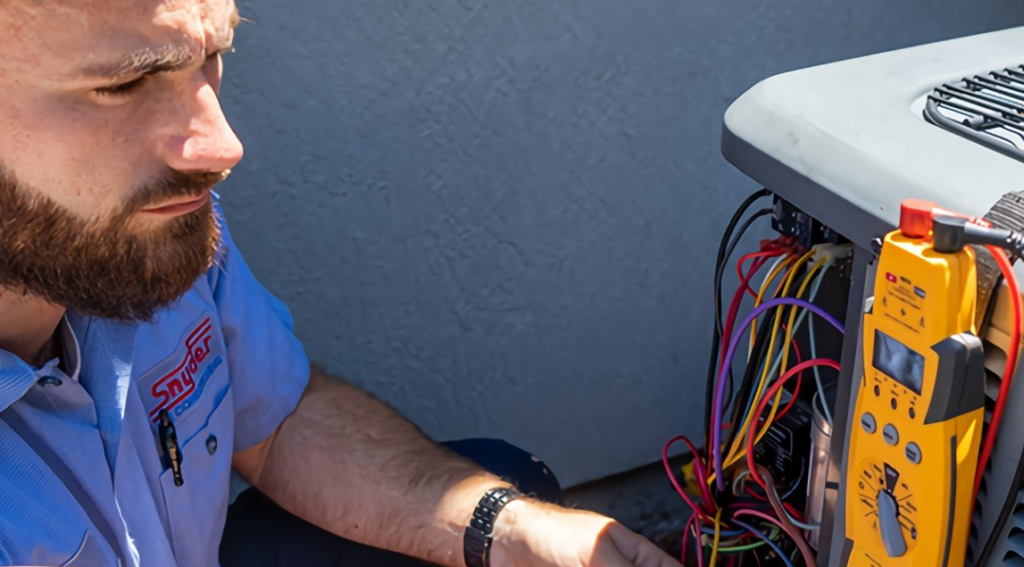 technician working on ac unit