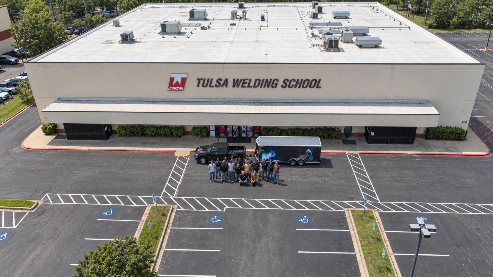 Tulsa Welding School Houston drone shot