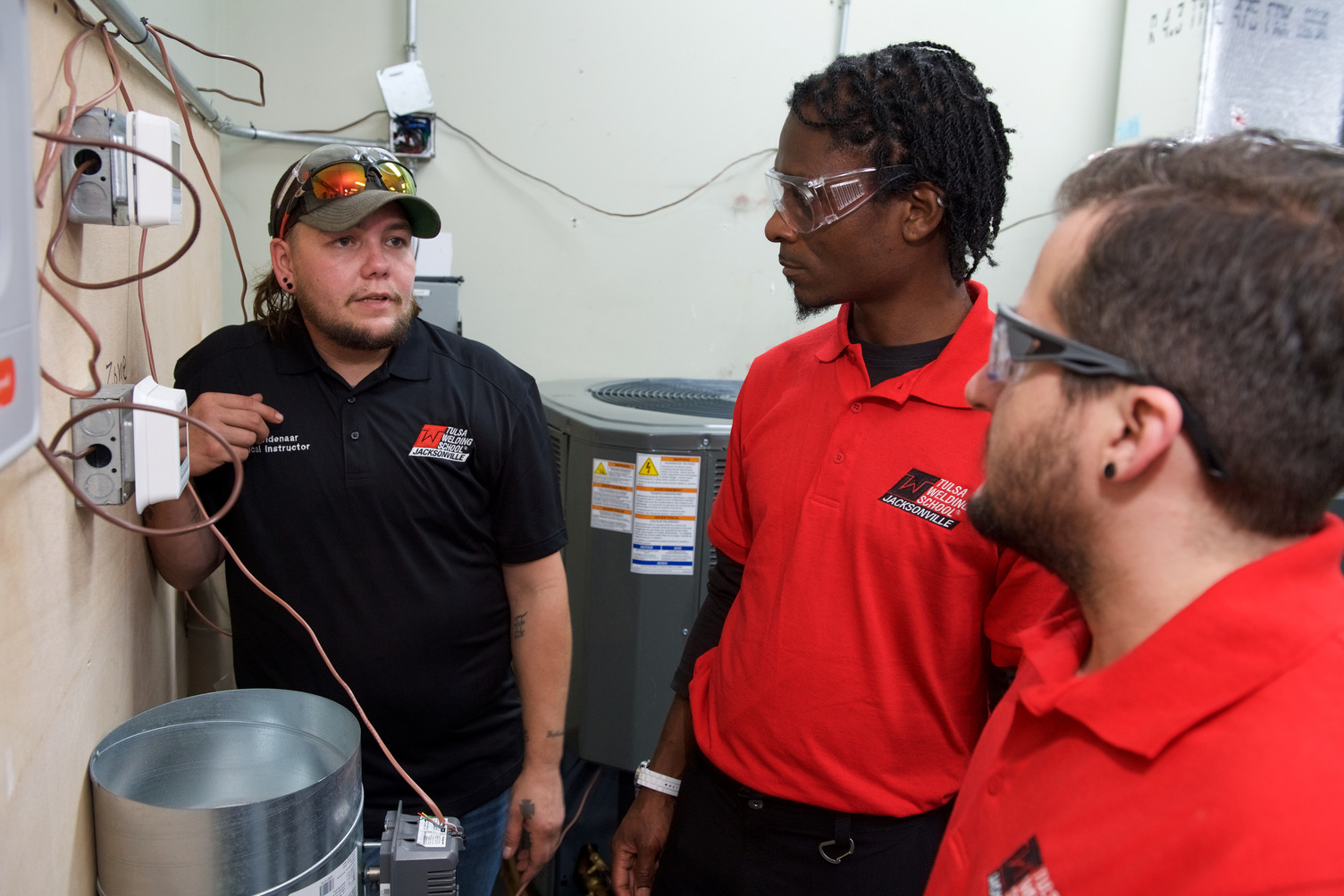 TWS students in electrical training