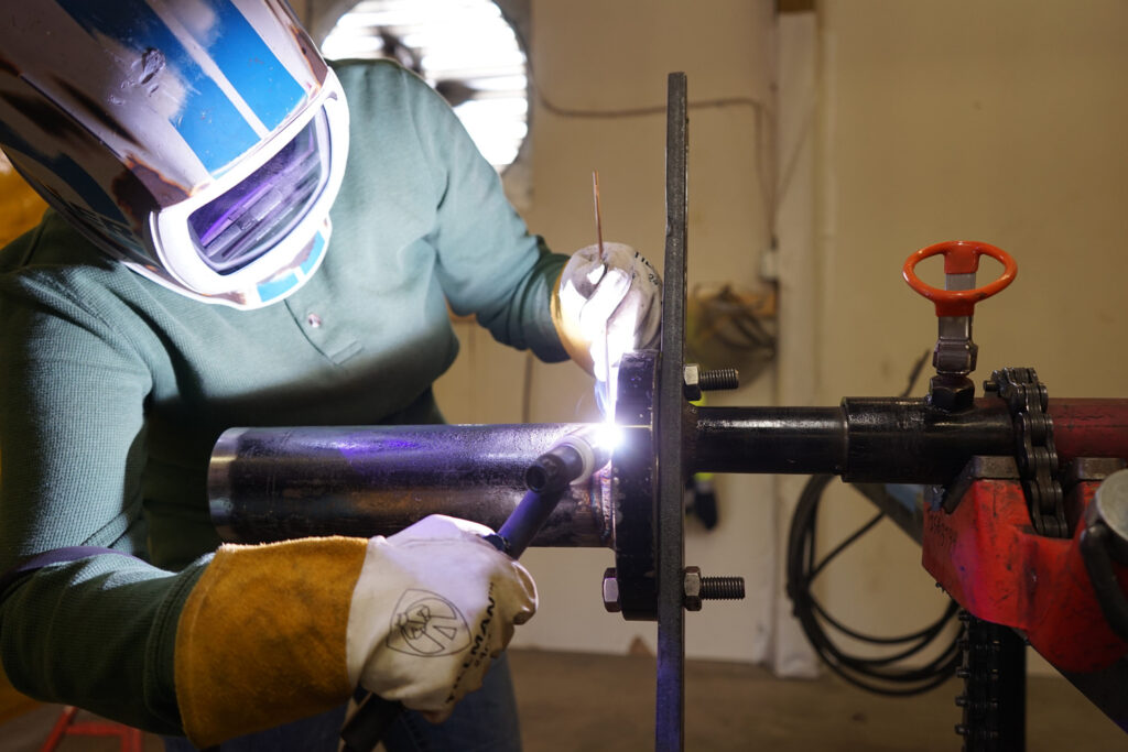 Welding in action