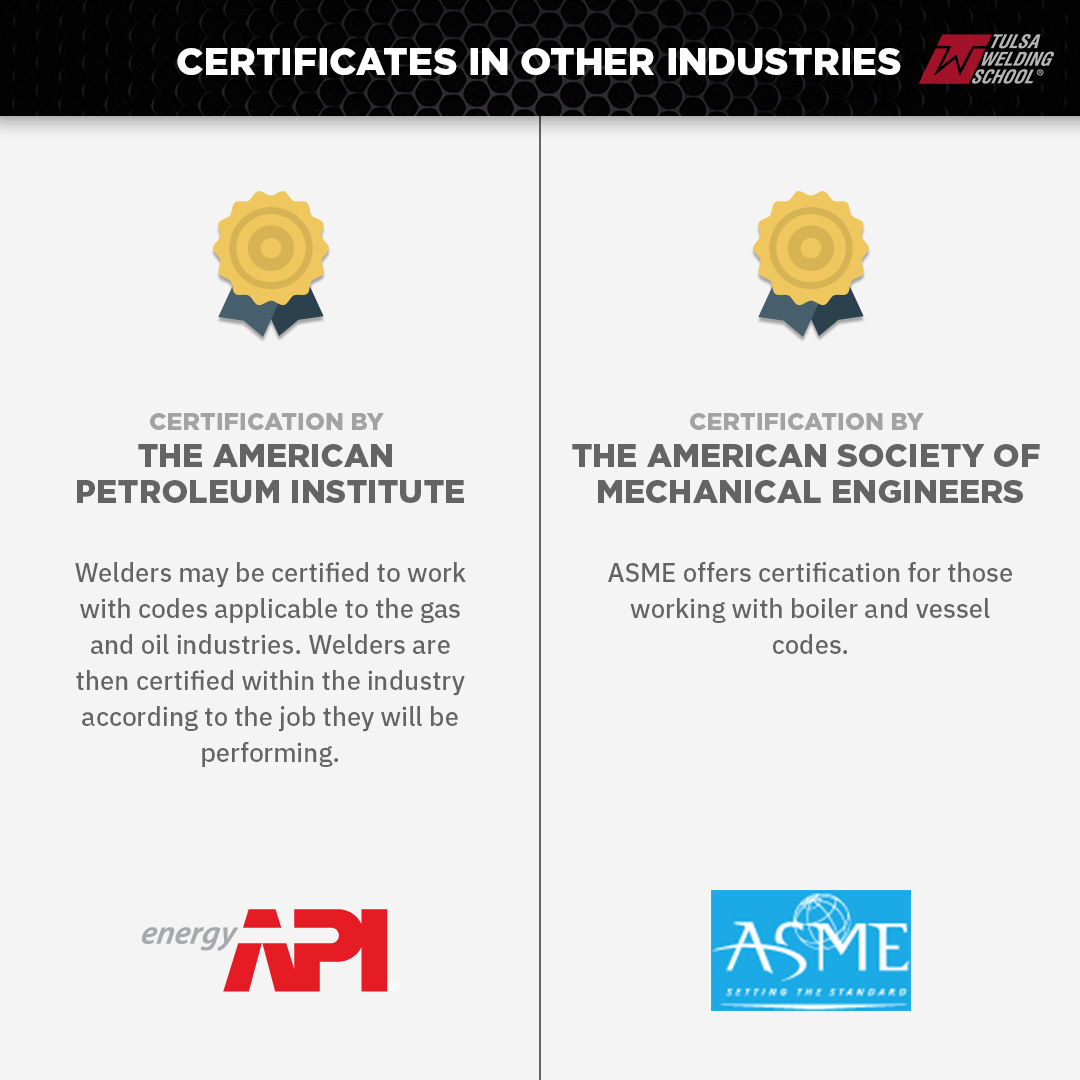 Certificaciones de soldadura API y ASME