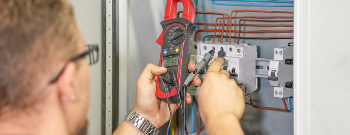 electrician checking voltage