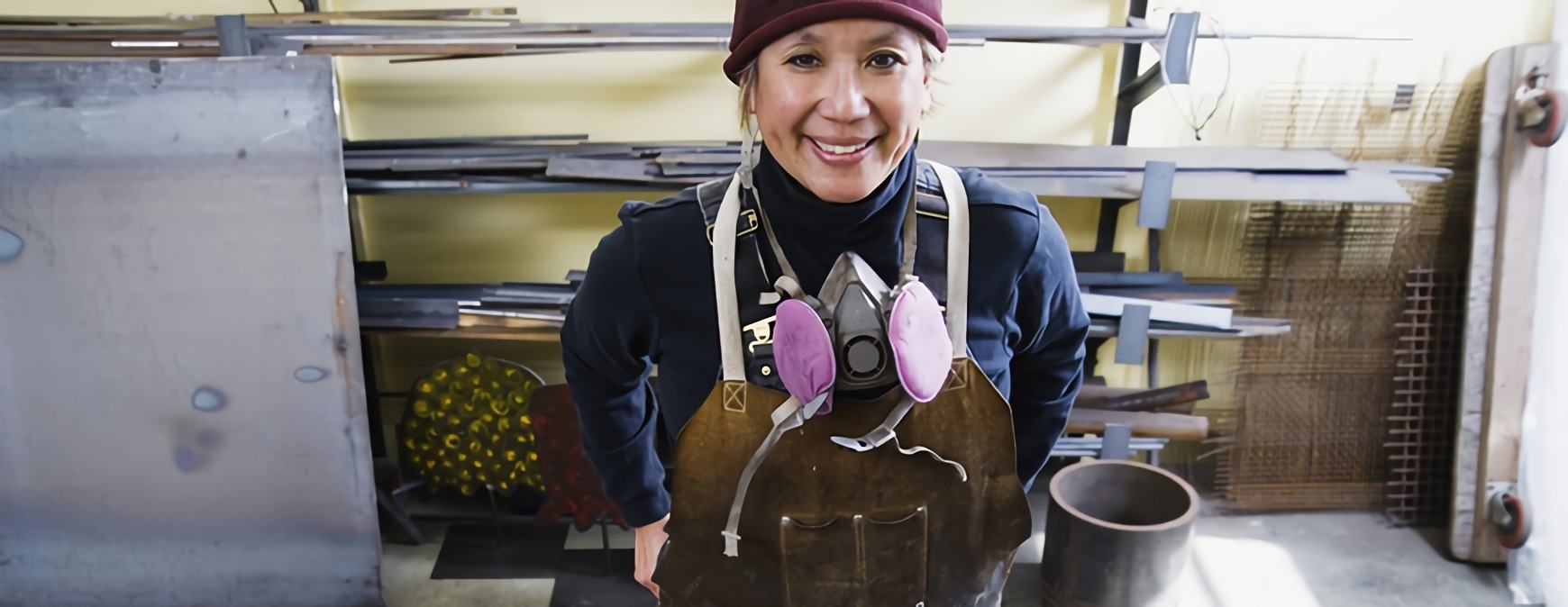 female welder portrait