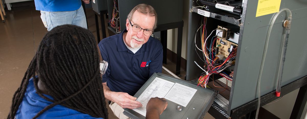 student learning hvac in houston texas