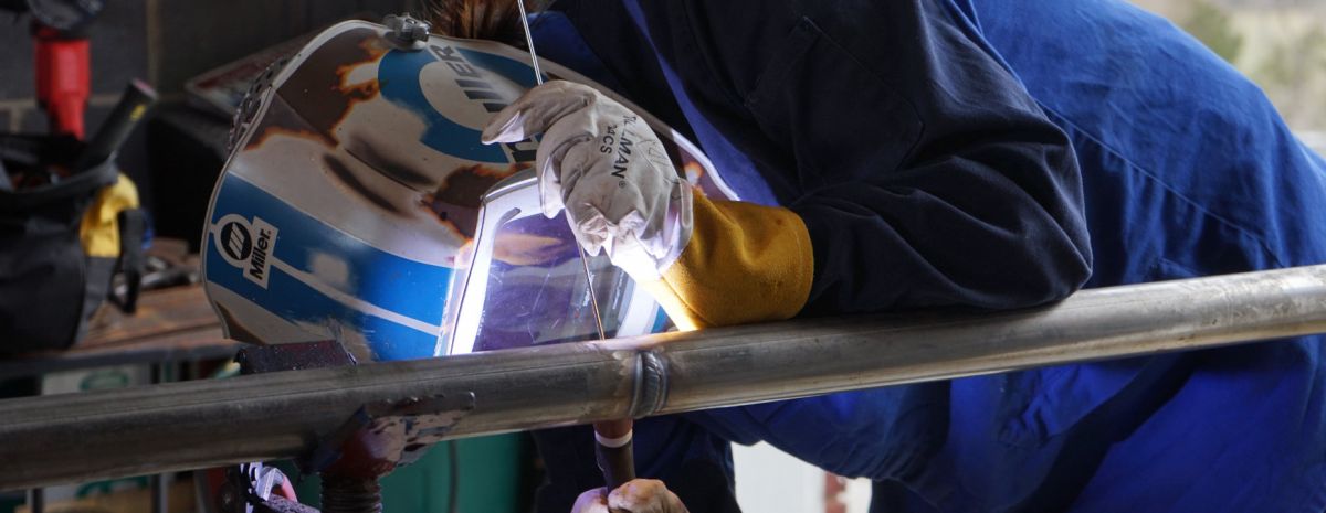 welder practicing for job interview