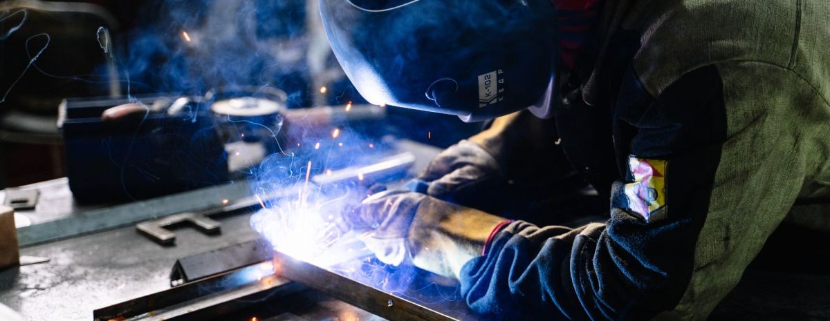 welding inside a workshop