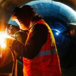 welding pipe in tunnel